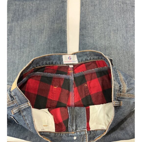 IG INSULATED GEAR Relaxed Fit‎ Carpenter Jeans 38x32 Buffalo Plaid Flannel-Lined - Picture 12 of 16
